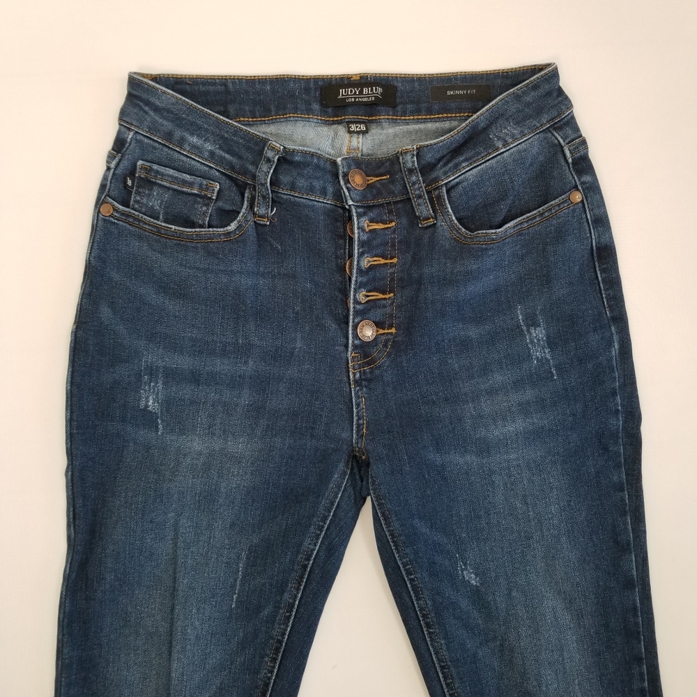 Judy Blue Skinny Fit Jeans Button Fly Size 3/26 - Picture 2 of 5